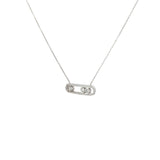 Ladies 18k White Gold Floating Diamond necklace