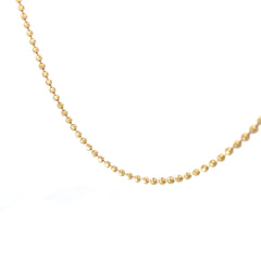 14k Yellow Gold 17 Gram Diamond Cut Beaded Gold Necklace 24"inch
