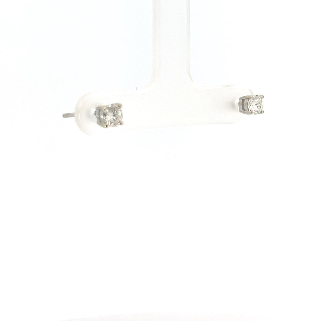 14k White Gold .50ct G VS2 Round Diamond Stud Earrings