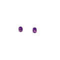 14k Yellow Gold Oval Amethyst Stud Earrings