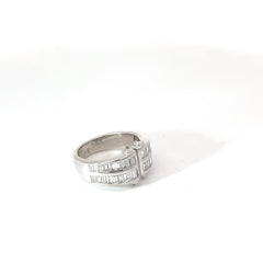 18k White Gold 2.00ct F VS2 Baguette and Round Ring