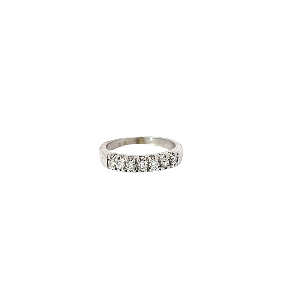 14k White Gold .82ct H SI1 (7) Round Diamond Wedding Band