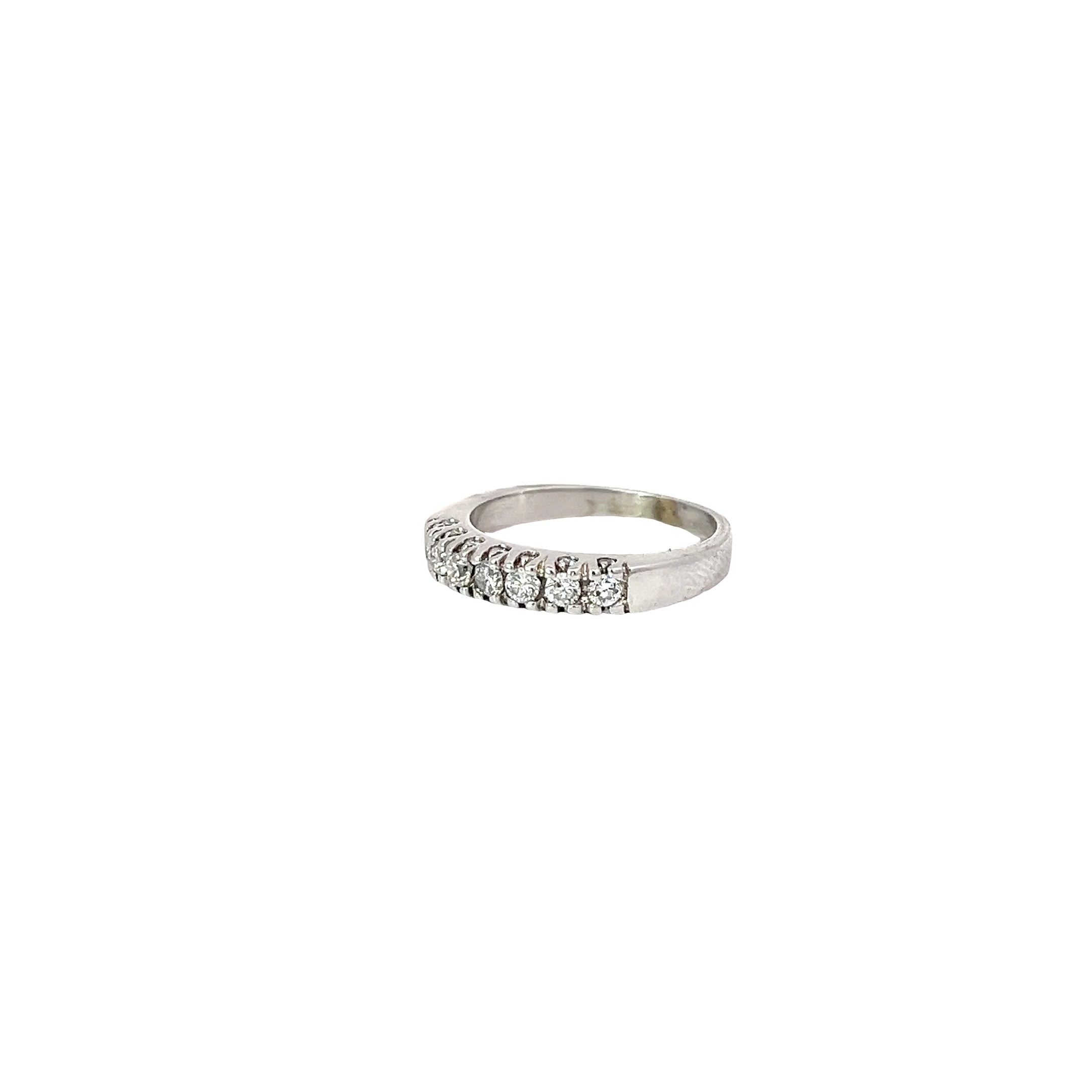 14k White Gold .82ct H SI1 (7) Round Diamond Wedding Band