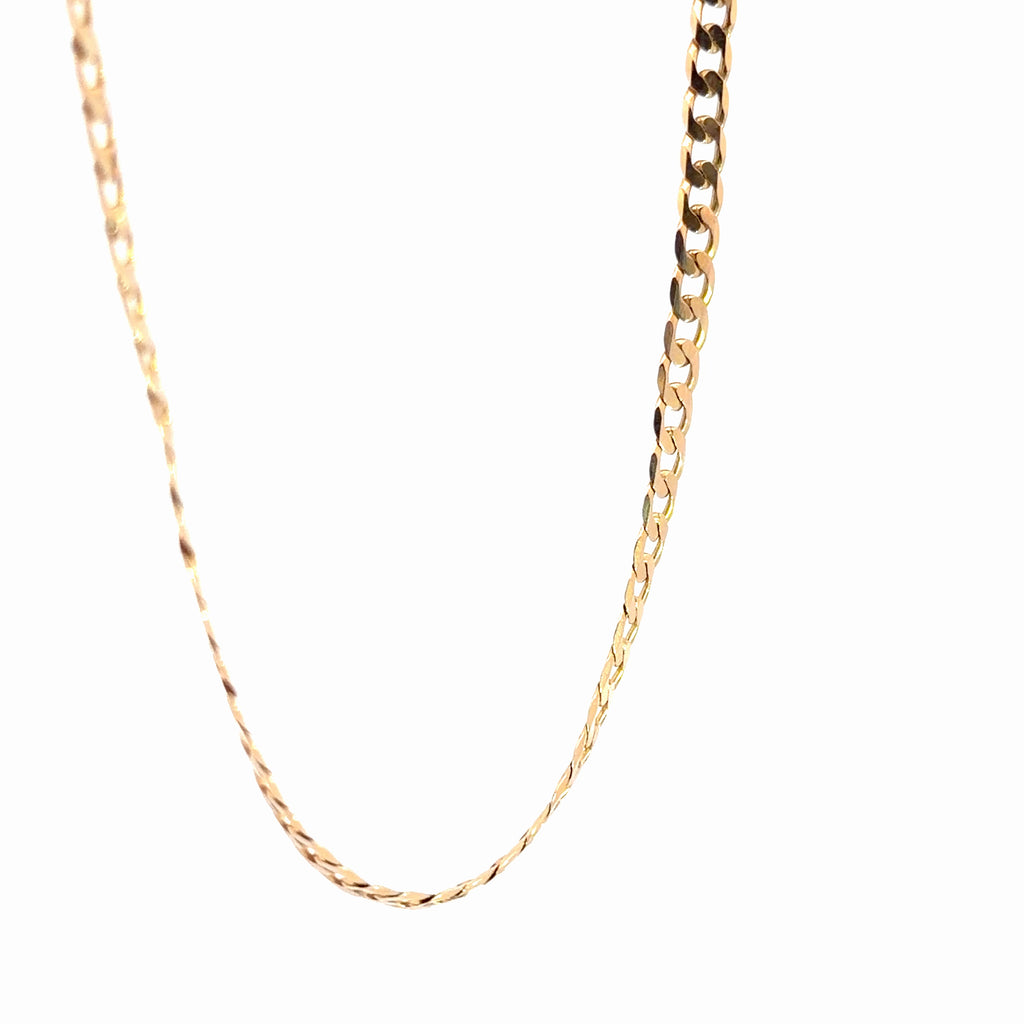 14k Yellow Gold Flat Curb Chain 7.5 gram 18"inch
