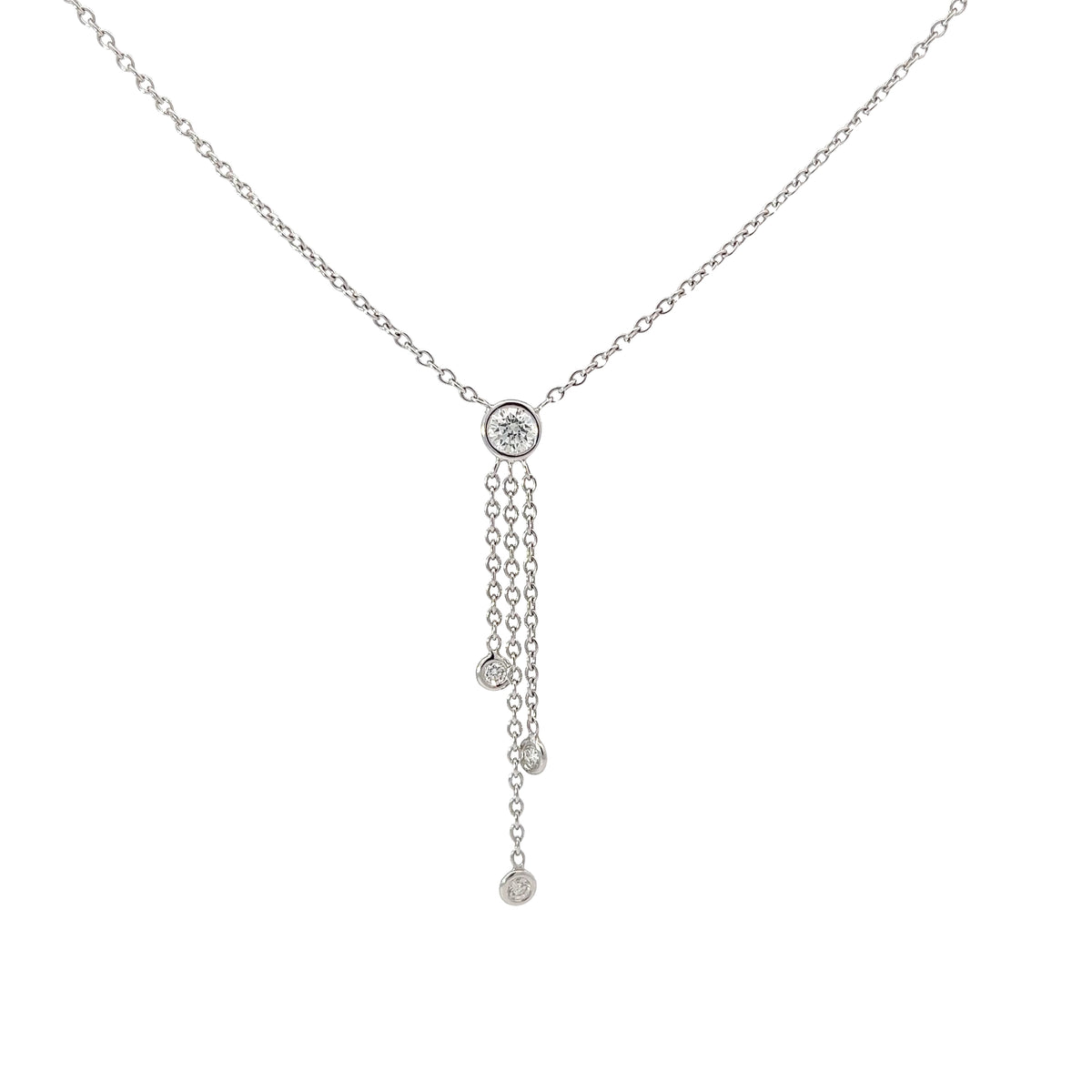 Ladies14k White Gold Diamond Necklace