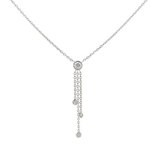 14k White Gold .55ct F VS1 Round Diamond Dangle Necklace