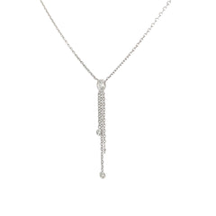 14k White Gold .55ct F VS1 Round Diamond Dangle Necklace