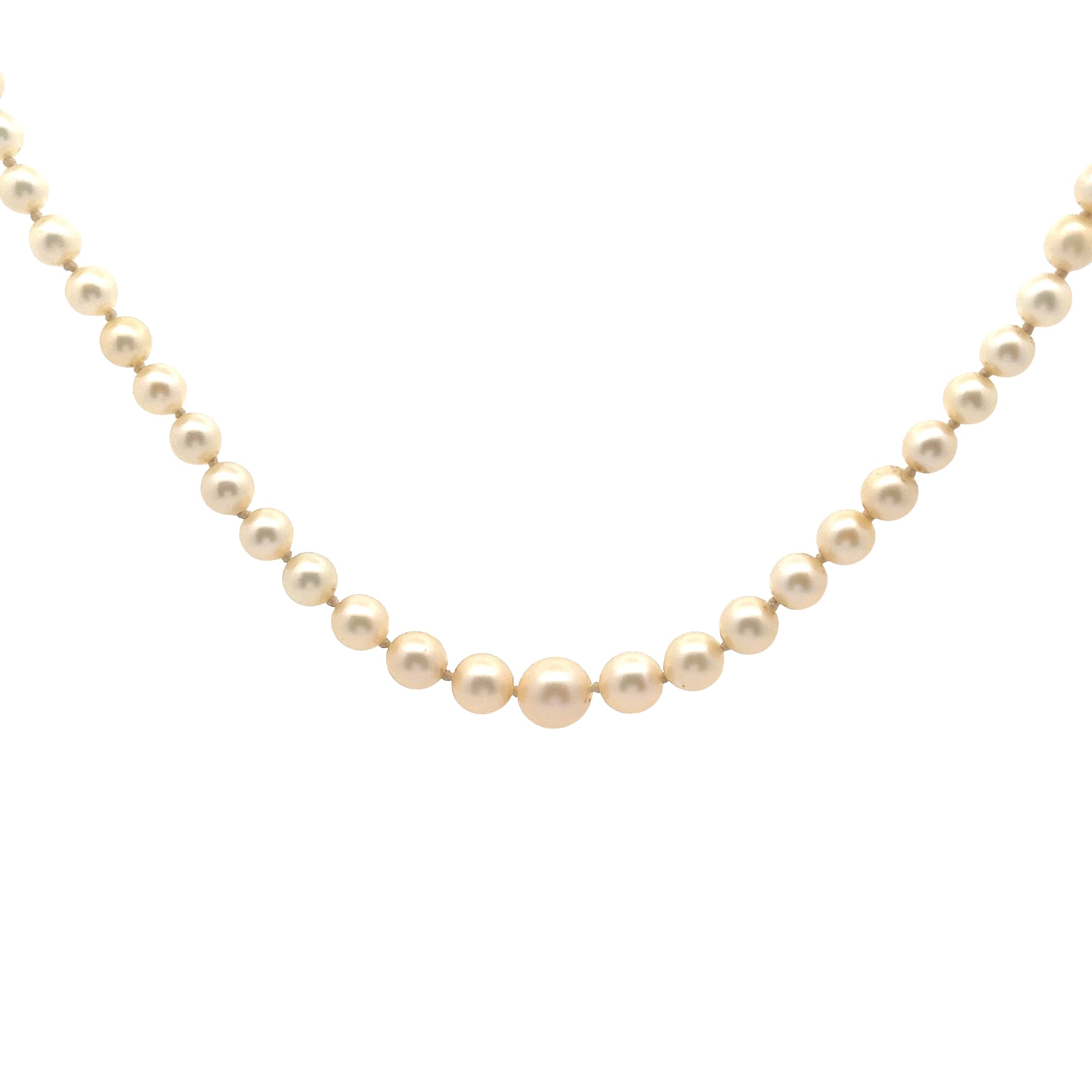 14k Yellow Gold 7mm /3.5mm  Graduated 20"inch Salt Water Pearl Strand  20" Necklace