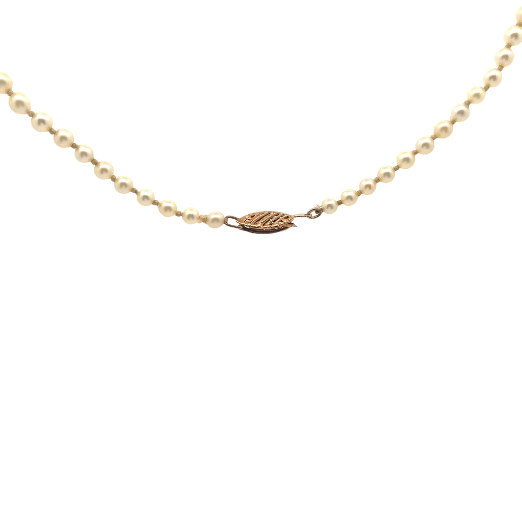 14k Yellow Gold 7mm /3.5mm  Graduated 20"inch Salt Water Pearl Strand  20" Necklace