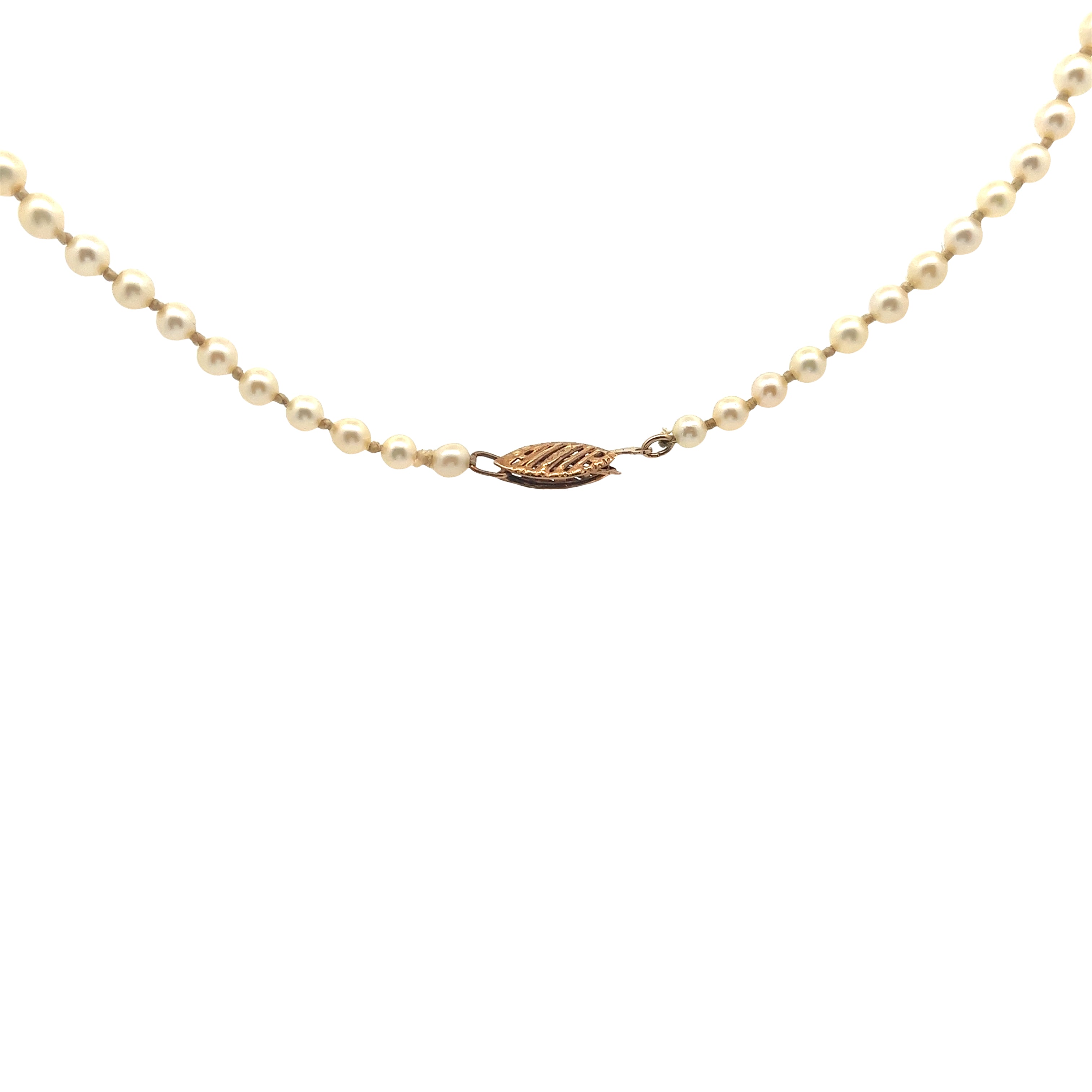 14k Yellow Gold 7mm /3.5mm  Graduated 20"inch Salt Water Pearl Strand  20" Necklace