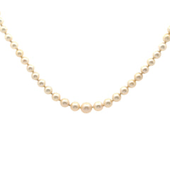 14K YELLOW GOLD 7MM /3.5MM GRADUATED 20"INCH SALT WATER PEARL STRAND 2" NECKLACE