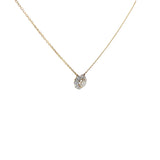 Ladies 18k yellow gold Vintage Old Mine Cut Solitaire necklace