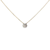 Ladies 18k yellow gold Vintage Old Mine Cut Solitaire necklace
