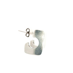 Sterling Silver Squared Post Chunky Huggie Earring 11.7 gram 3/4" x 1/2