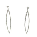14k White Gold 1.00ct G SI1 Round Diamond Open Marquise Shaped Earrings 2"x 1"