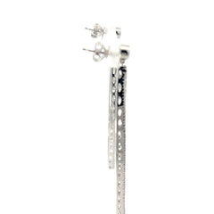 14k White Gold 1.00ct G SI1 Round Diamond Open Marquise Shaped Earrings 2"x 1"
