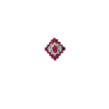 14k Rose Gold .25ct F VS2 Baguette Diamond and  1.25ct  AAA Baguette Ruby & Marquise Ruby Ring