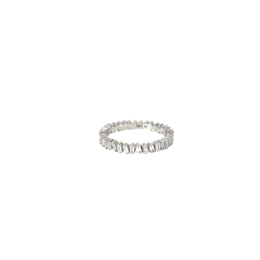 14k White Gold .75ct F SI1 Baguette Shaped Diamond Eternity Band