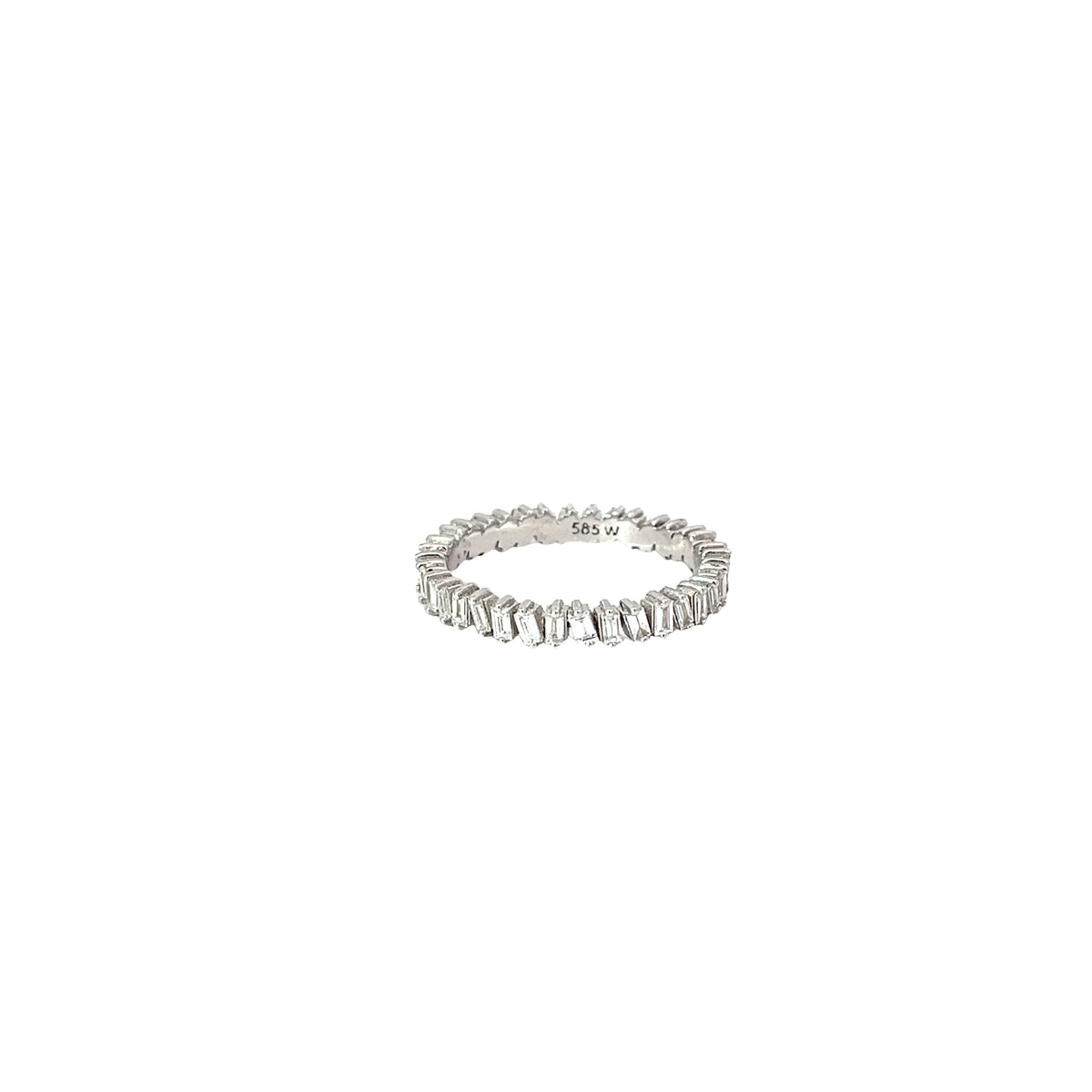 14k White Gold .75ct F SI1 Baguette Shaped Diamond Eternity Band