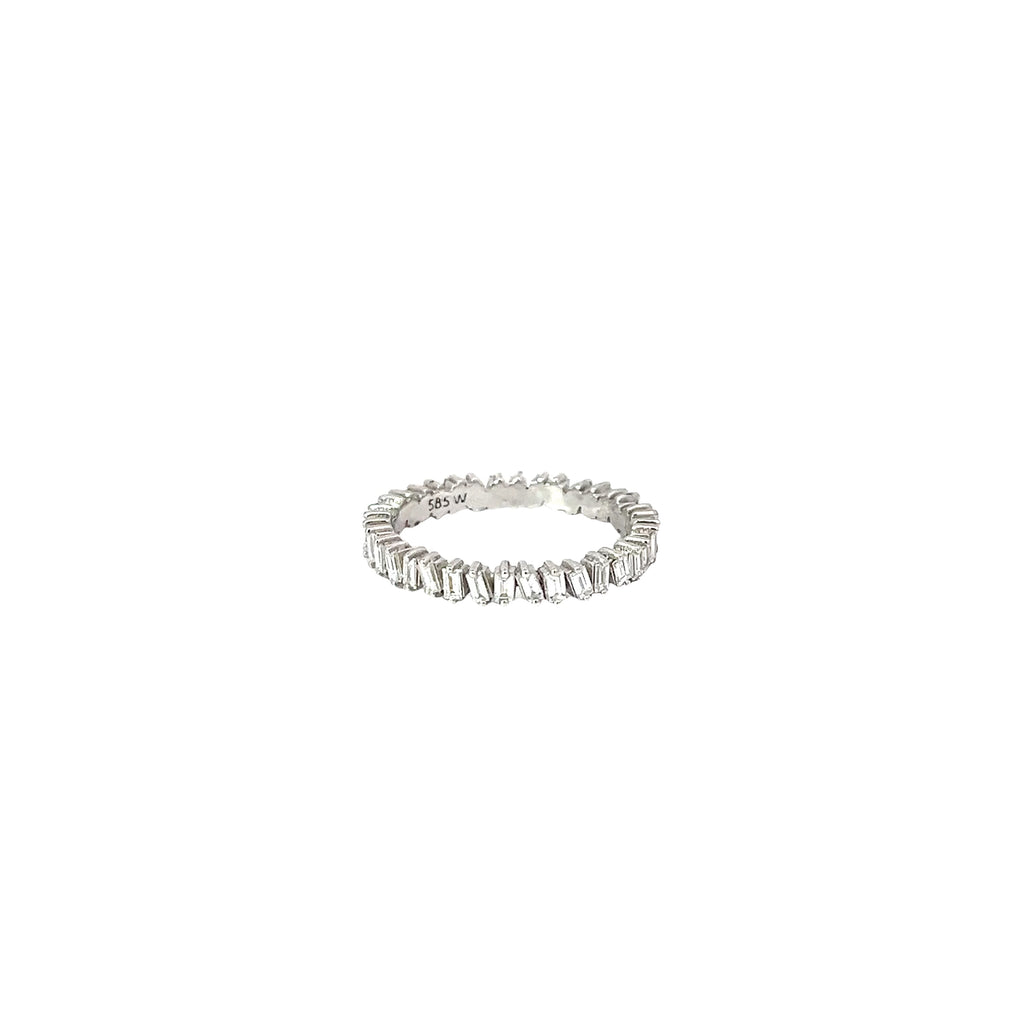 14k White Gold .75ct F SI1 Baguette Shaped Diamond Eternity Band