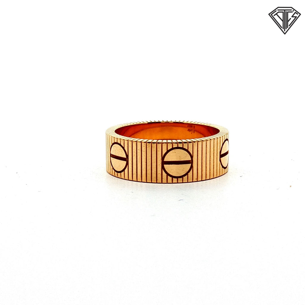 Pre-Loved Cartier "Love Unlimited " Ring 18k Yellow Gold 6.5mm Size 7 with Box/ Certificate
