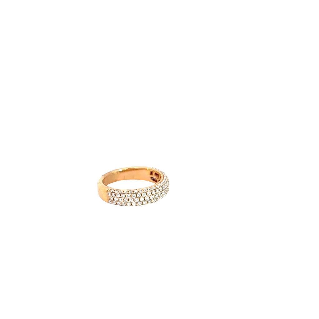 18k Rose Gold 1.10ct F VS2 Round Diamond Pave Ring Size 6 1/2