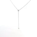 18k White Gold .25ct E VS2 Round Diamond Bezel Set Drop Necklace