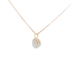 14k Yellow Gold .25ct G SI1 Round Diamond Cluster Solitaire Pendant