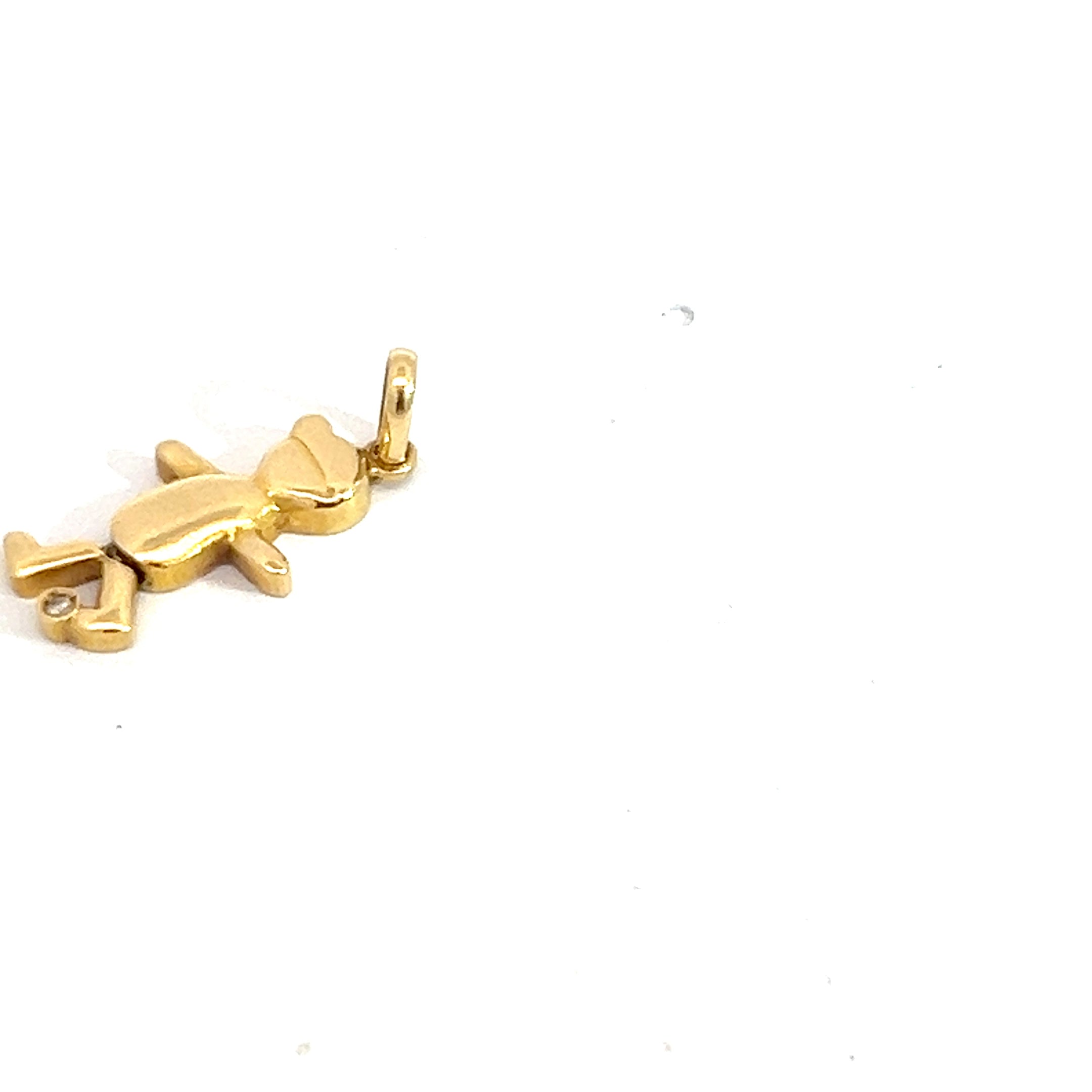18k Yellow Gold Boy Kicking Diamond Soccer Ball Charm