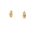 18k Tri-Color Hoop Earrings 7.5mm 3/4 x 1/2
