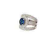 Ladies 18k White Gold Diamond and Sapphire Ring