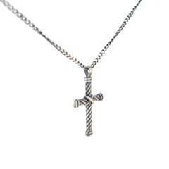 Sterling Silver 18.7 Gram Necklace with Twisted Cross Pendant