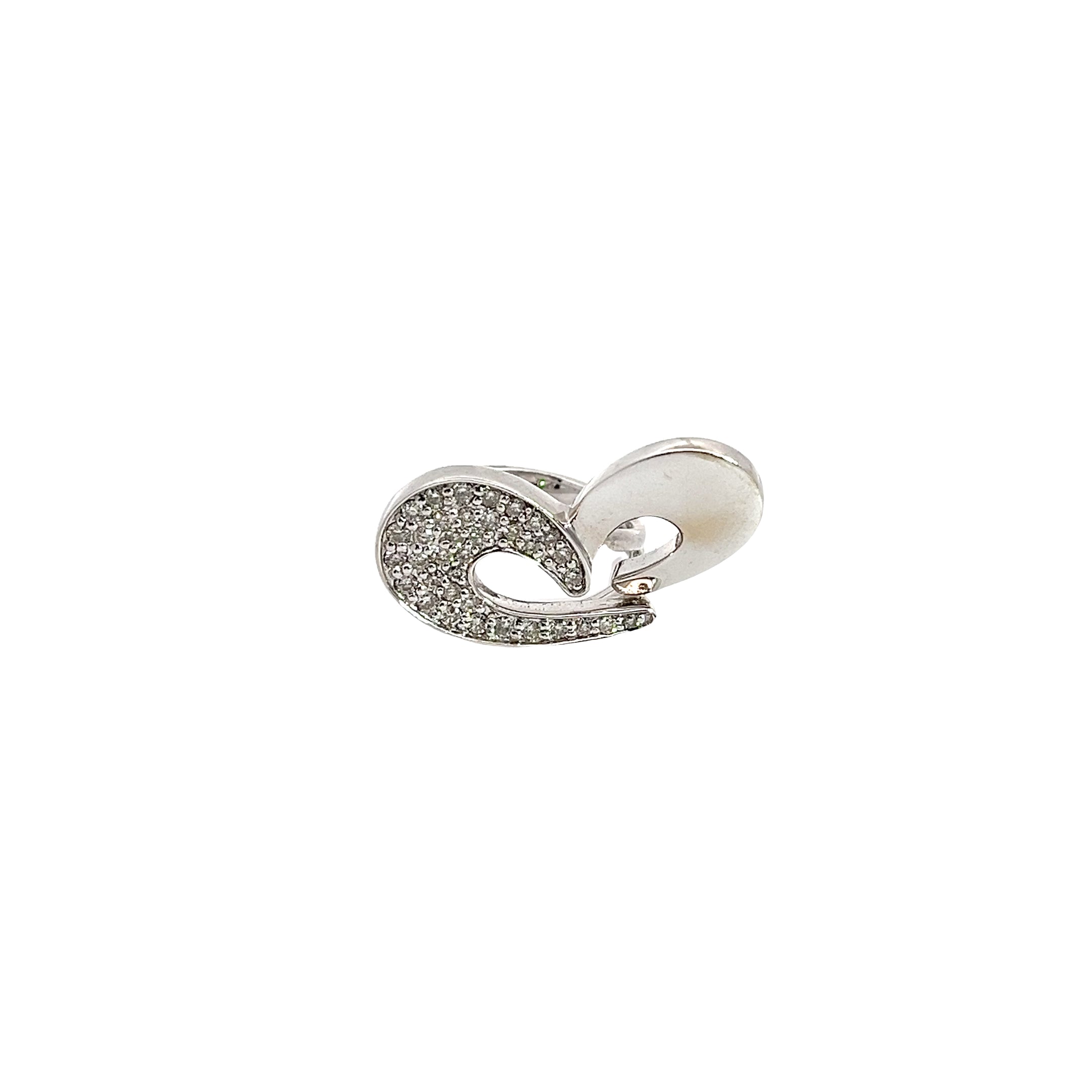 14k White Gold .50CT G SI1 Round Diamond Heart Ring