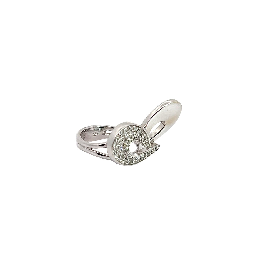 14k White Gold .50CT G SI1 Round Diamond Heart Ring