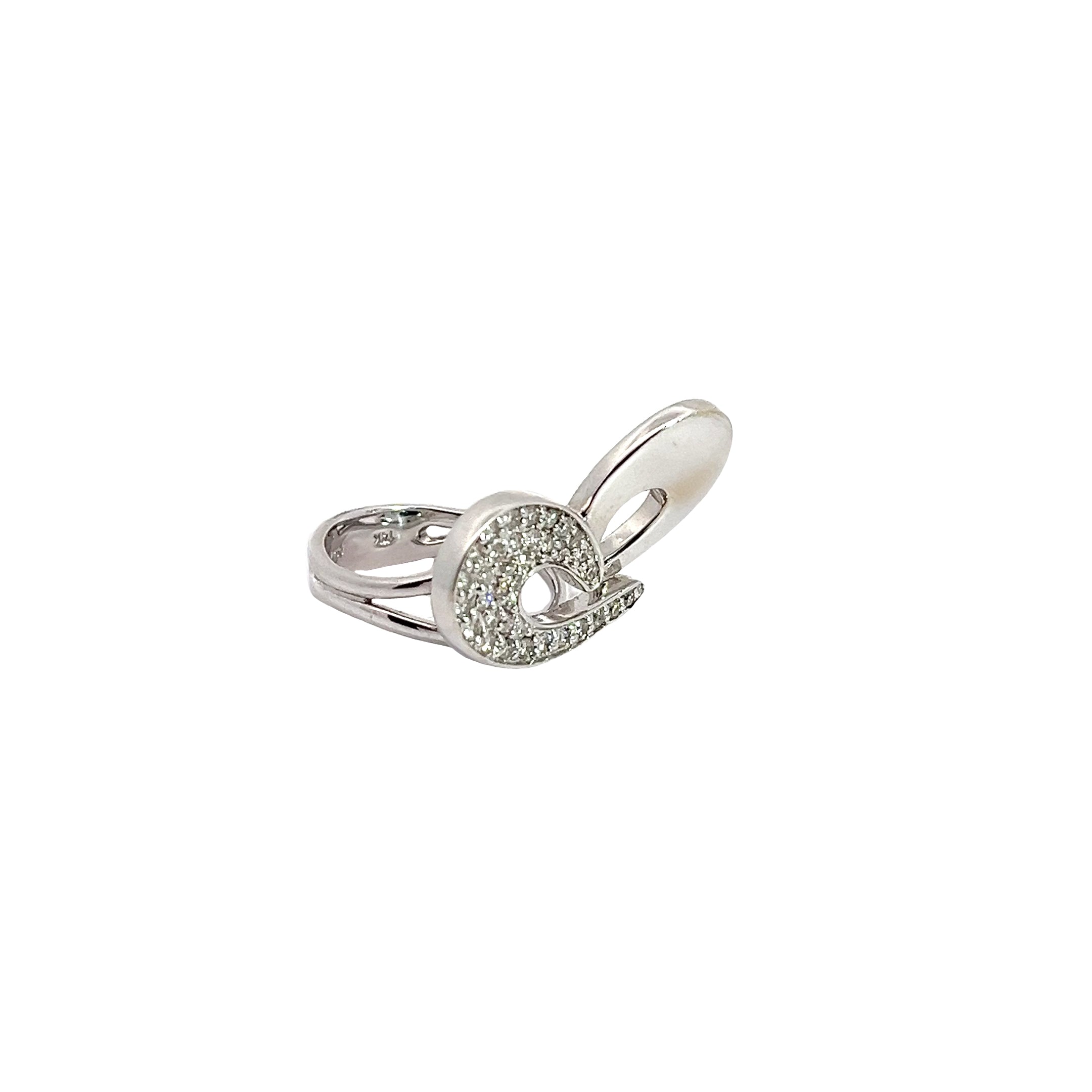 14k White Gold .50CT G SI1 Round Diamond Heart Ring