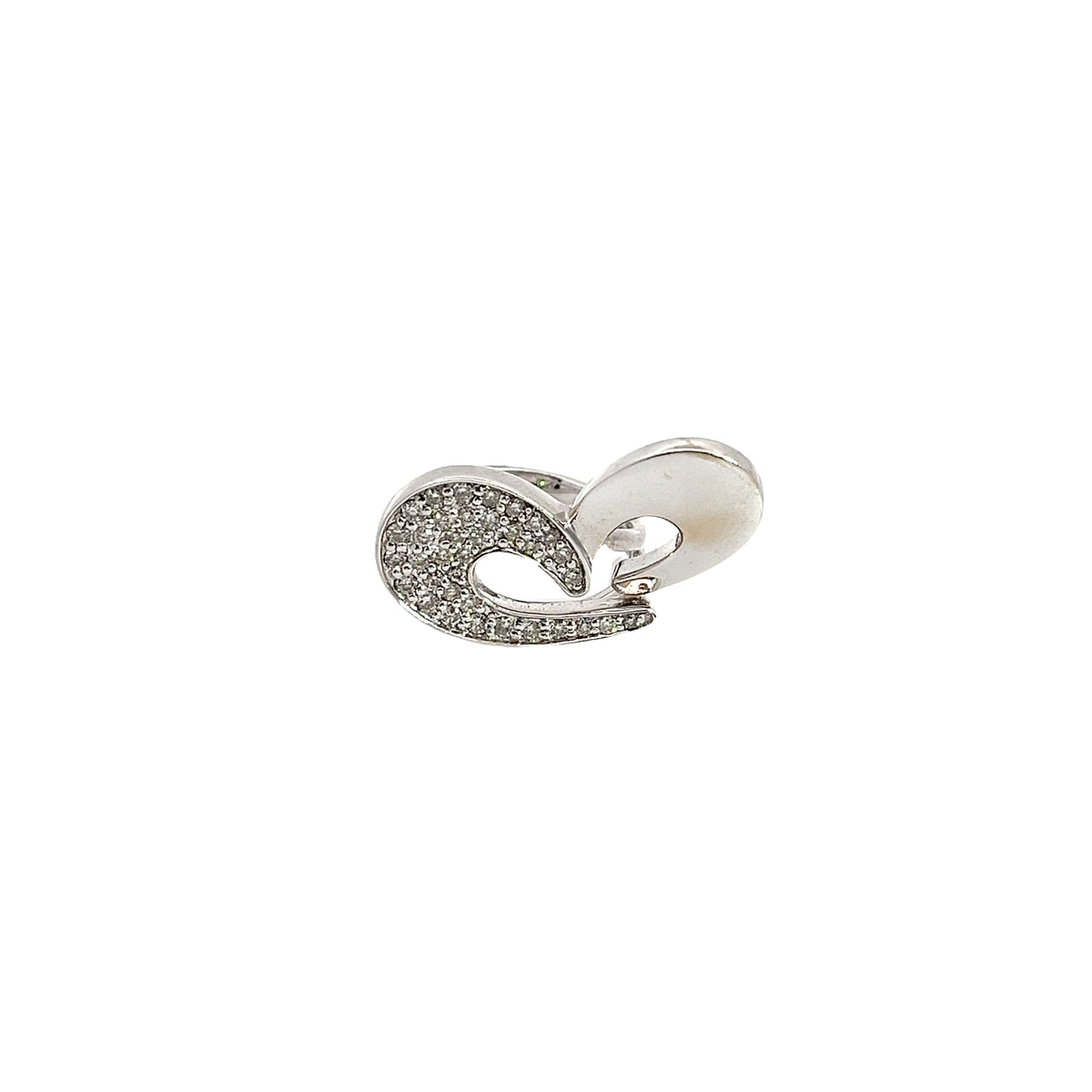 14k white Gold .50CT G SI1 Round Diamond Heart Ring