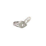 14k white Gold .50CT G SI1 Round Diamond Heart Ring