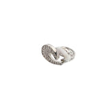 14k white Gold .50CT G SI1 Round Diamond Heart Ring