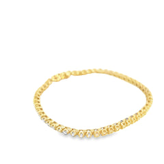 14k Yellow Gold 2.00ct F VS2 Round Diamond Tennis Bracelet 7" inch