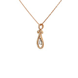 Ladies 14k Rose Gold Diamond Drop Necklace