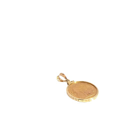 14k Yellow Gold 1886 20 French Frances Gold Coin Gaudian Angel Genius with Coin Frame Pendant