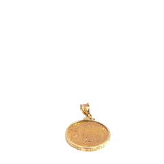 14k Yellow Gold 1886 20 French Frances Gold Coin Gaudian Angel Genius with Coin Frame Pendant