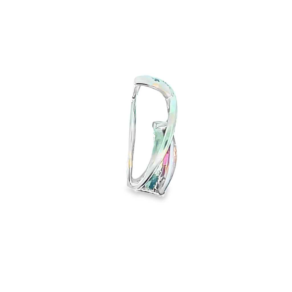 14k Yellow Gold Pink Tourmaline Slip Cut Slide Pendant