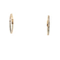 14k Yellow Gold .50ct F VS2 Round Diamond Thin Hoop Earrings 3/4" 1.2mm
