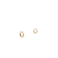 14k Yellow Gold Square Tube Round Huggies Earrings 10.70 mm