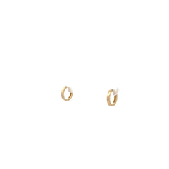 14k Yellow Gold Square Tube Round Huggies Earrings 10.70 mm