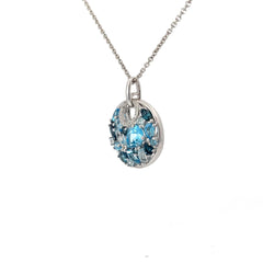 Pre-Owned Star War 925 Sterling with Topaz and Diamond Pendant Necklace