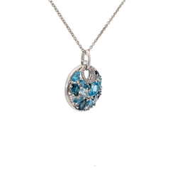 Pre-Owned Star War 925 Sterling with Topaz and Diamond Pendant Necklace