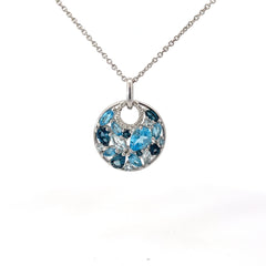 Pre-Owned Star War 925 Sterling with Topaz and Diamond Pendant Necklace