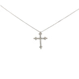 Ladies 14k white gold Diamond cross necklace